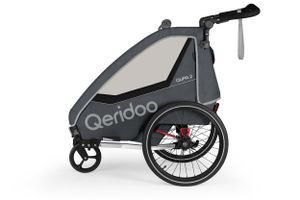 Qeridoo QUPA 2 Grey Kinderfahrradanhänger Zweisitzer