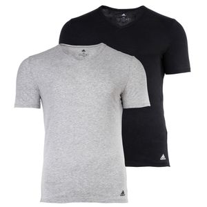 adidas Herren T-Shirt, 2er Pack - Active Flex Baumwolle, V-Ausschnitt, uni Mehrfarbig XL