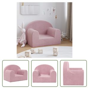 The Living Store Kindersofa Rosa Weich Plüsch