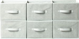 6er Set Aufbewahrungsboxen, Faltbar Aufbewahrungsbox Stoff, stabil und platzsparend Stoffbox aus Stabilem Vlies, grau, Maße 28x27x20 cm, passend für Kleine Räume, Regale & Schubladen