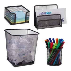 relaxdays Schreibtisch Organizer Set 4-teilig