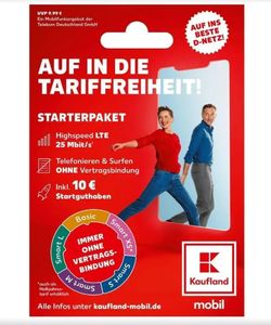 Kaufland mobil Starterpaket inkl. SIM Karte und 10 EUR Startguthaben