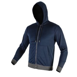 NEO TOOLS Herren Fleece-Sweatshirt mit Kapuze und Reißverschluss Navy Blau - Male Kapuzenpullover mit durchgehendem Reißverschluss - Größe XL