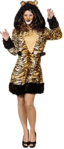 O9900-46-48 bunt y Damen Tiger Kleid Kostüm Gr.46-48