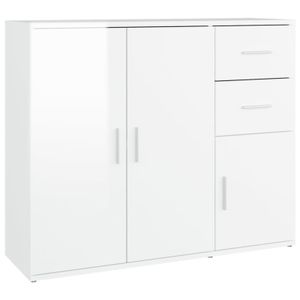 Sideboard Hochglanz-Weiß 91x29,5x75 cm Holzwerkstoff