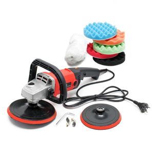 Wiltec Auto Poliermaschine Schleifmaschine 1200W bis 3000 U/min, Poliergerät mit 6 Stufen, mit Zubehör, Tellerschleifer, Rotationsschleifer