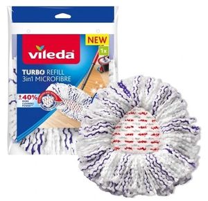 Vileda Turbo Microfaser Ersatzpad für 3in1 Ersatzlappen 3in1 40% mehr Reinigungskraft