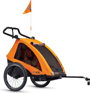 TAXXI Pro two orange | príves na bicykel | buggy | jogger | multifunkčný kočík | flexibilný cestovný systém | 3 v 1 | 2 sedadlá TAXXI Pro two orange | príves na bicykel | buggy | jogger | multifunkčný kočík | flexibilný cestovný systém | 3 v 1 | 2 sedadlá
