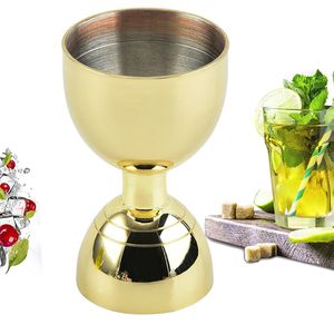 Doppelseitiger Cocktail-Jigger/Spirituosen-Messbecher, Edelstahl,(golden)