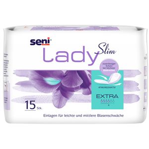 Seni Lady Slim Extra Inkontinenz Einlagen - 24 x 15 Stück für mittlere Blasenschwäche, saugstark