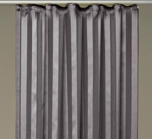 Gardine mit Kräuselband (Streifen, halbtransparent), Größe: 140x175cm, Farbe: Anthrazit