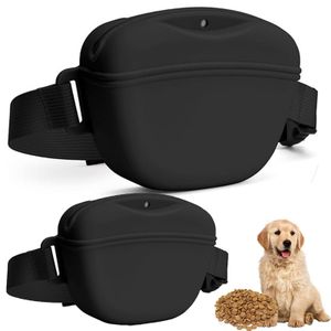 2Stk Hunde Snackbeutel,Silikon Futterbeutel Tragbare Hundetraining Leckerli Tasche mit Magnetverschluss und Gürtel für Haustiere,Welpen,Training
