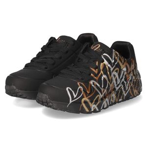 Skechers Kinder-Mädchen-Sneaker SKECHERS X JGOLDCROWN UNO LIT Schwarz-Gold-Weiß, Farbe:schwarz, EU Größe:36