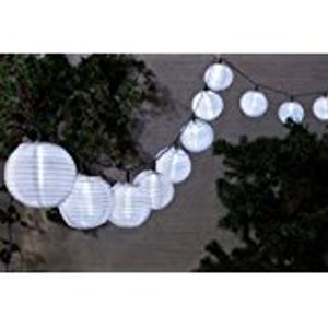 FHS International 25540 LED Solar Lichterkette aussen 2,85m 20 weiße Lampions