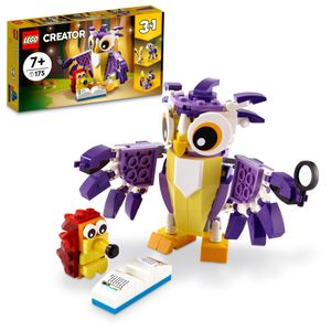 LEGO 31125 Creator 3-in-1 Wald-Fabelwesen: Hase - Eule - Eichhörnchen, Set mit Tierfiguren zum Bauen, Spielzeug ab 7 Jahre