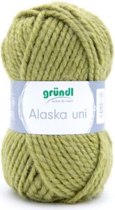 Gründl Alaska uni Wolle zum Stricken aus 80% Polyacryl, 20% Wolle, dicke Wolle 100 g, Olive (04)