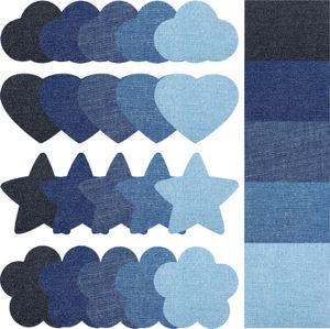 INF 25er Set Bügelbilder Patches, Jeans Flicken zum Aufbügeln, DIY Kleidung Reparatur Textil Patches