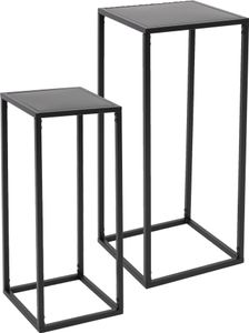 ML-Design Blumenständer im 2er Set, Schwarz, 20x60x20/30x70x30 cm