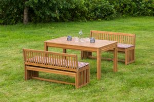 Merxx Gartenmöbelset Haweii mit Auflagen Akazie natur, bunt
