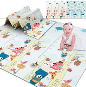 Baby Spielmatte faltbar, Babymatte doppelseitig, Krabbelmatte aus XPE Material, Krabbeldecke, Spielteppich für Babys und Kleinkinder, 200 x 180 cm Bärenmuster