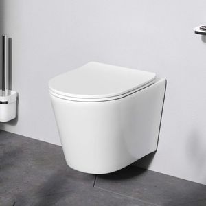 Spülrandloses WC | Toilette für Gäste-WC | Hänge-WC| FlashClean aus Keramik | Wand-WC |CFA1700SC Func FlashClean Spülrandloses Wand-WC mit Softclosing-Sitzabdeckung