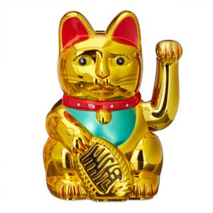 relaxdays Maneki Neko Winkekatze 16 cm