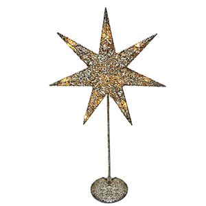 LED Weihnachtsstern Dekolampe, gold silber, Höhe 50 cm