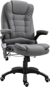Vinsetto Massagesessel Chefsessel mit Massagefunktion, höhenverstellbarer Drehstuhl, ergonomischer Gamingstuhl, Bürostuhl massage, Grau, 67 x 67 x 116–126 cm