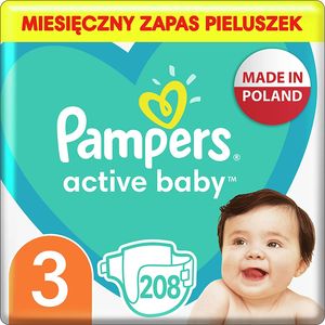 Pampers Active Baby Windeln Größe 3 - 208 Windeln Monatsbox