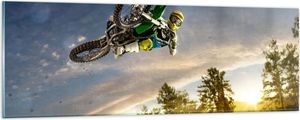 Bilder auf glas - Motorrad Extrem Spaß Wettbewerbe - 90x30cm - Glasbilder - Wandbilder - Kunstdruck - zum Aufhängen bereit - Wanddekoration aus Glas - Glas Bilder - Wandbild auf Glas - GAB90x30-2854