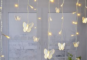 LED Oster Deko Lichterkette Leuchtkette Kette mit Schmetterling Warm Weiß