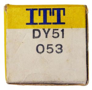 DY51 Einweg-Gleichrichter. Eine Radioröhre von ITT Lorenz. ID18389