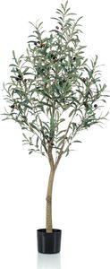 GreenboutiQ - Kunstpflanze - Olivenbaum - Oliven Grün - Pflegeleicht - Hochwertige Qualität - 140 cm