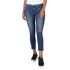 Calvin Klein Damen Jeans Jeanshose Markenjeans, mit Knöpfen und Reißverschluss, Größe:30, Farbe:Blau-stahlblau