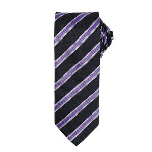 Premier pánska kravata s vafľovým vzorom (2 ks/balenie) RW6950 (jedna veľkosť) (čierna / fialová)