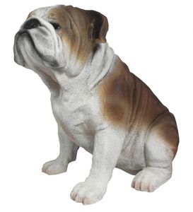 Dekofigur Hund englische Bulldogge "Winston" Tierfigur Skulptur Haushund