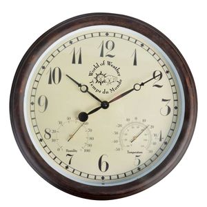 Esschert Design - venkovní hodiny s vlhkoměrem a teploměrem 38 cm