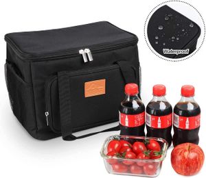 15L Kühltasche Picknicktasche Lunchtasche Mittagessen Tasche Thermotasche Kühltasche Faltbare Isoliertasche Kühlkorb Kühlbox für Lebensmitteltransport, Schwarz