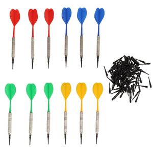 12-teiliges Softdart-Set für Anfänger mit 100 Kunststoff-Dartspitzen - ideal für elektronische Dartscheiben