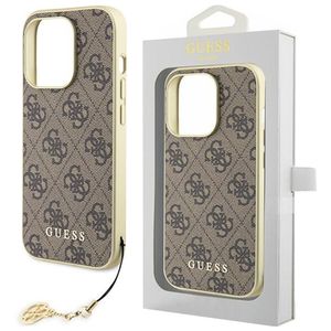 Guess GUHCP15XGF4GBR iPhone 15 Pro Max 6,7 braun/braunes Hardcase 4G Charms Collection Handyhülle