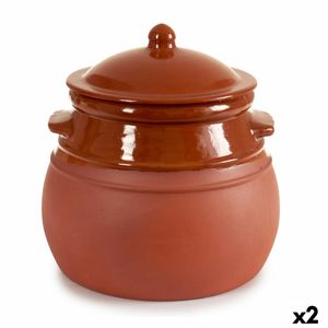 Rondel gliniany z pokrywką 4,5 L 25 x 27 x 25 cm (2 szt.)