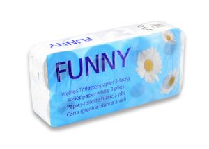 Toilettenpapier "Funny" 3-lagig Zellstoffpapier mit Motivprägung