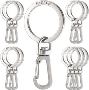 FABACH 10 x Karabiner Schlüsselanhänger mit drehbarem Schlüsselring - Kleine abnehmbare Karabinerhaken Schlüsselringe - Stabile Mini Schlüssel Karabiner Haken als Schlüsselhalter und zum Basteln