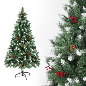 SunJas Künstlicher Weihnachtsbaum XM017, 180cm Tannenbaum Weihnachtsbäume Tannenbaum Christbaum mit Ständer