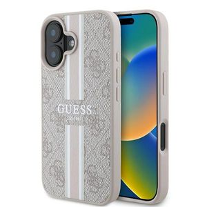 Guess GUHMP16MP4RPSP Apple iPhone 16 Plus hardcase 4G Printed Stripes MagSafe pink