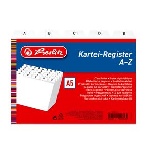 Herlitz Karteiregister A-Z PP A5 quer weiß 24-teilig