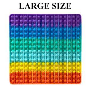 Großer Putter Pop Fidget Spielzeug, großer Regenbogen Pop, 256 Blasen 12 Zoll