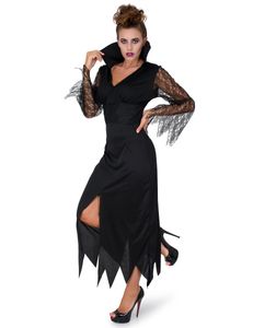 Düstere Zauberin Halloween Gothic-Kostüm für Damen schwarz