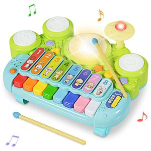 Klavier und Trommel Musikspielzeug für Baby und Kleinkinder, Spielen Klaviertastatur, Xylophon Elektronische Lernspielzeug für Kleinkind, Kinder,Geburtstagsgeschenke