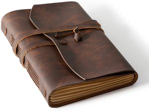 Leder-Notizbuch – Ledergebundenes Tagebuch für Männer, liniertes Reisetagebuch und Schreibtagebuch für persönliches Tagebuch, 12,7 x 17,8 cm, Braun, 200 Seiten